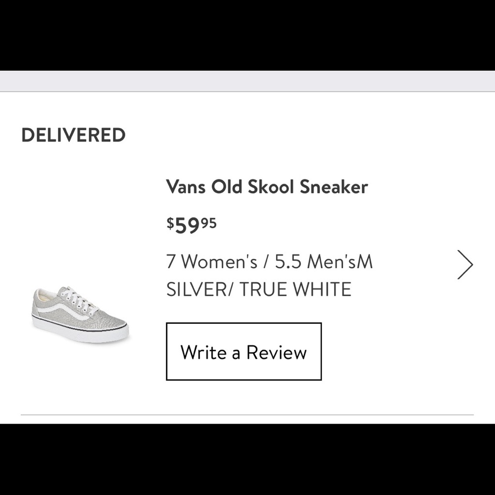Vans Old Skool Sneaker. Size 7 Womens. Silver/White. EUC. Only wore once!